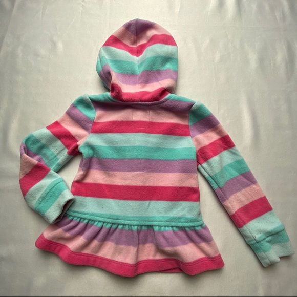 Childrens Place Girls Fleece Multi-Stripe Full Front Zip-up Hoodie - Picture 11 of 16